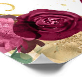 Verjaardagsfeest Donkere Huid Prinses Donkerrood W Poster (Hoek)