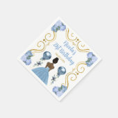 Verjaardagsfeest Donkere Huidprinses in stoffig bl Servet (Hoek)