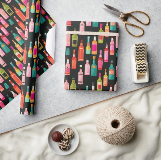 Verjaardagsfeest drank fles inpakpapier (Crafts)