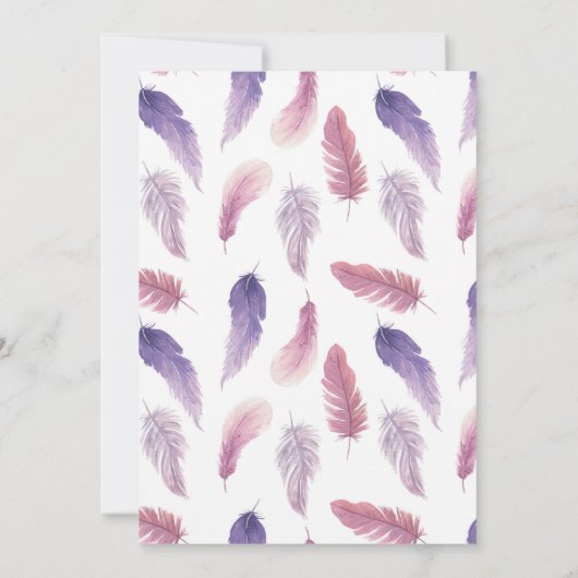 Verjaardagsfeest Dreamcatcher Paarse Bloemen Uitno Kaart (Achterkant)