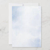 Verjaardagsfeest Dusty Blue Waterverf Ivoorbloemen Kaart (Achterkant)