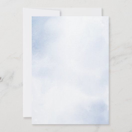 Verjaardagsfeest Dusty Blue Waterverf Ivoorbloemen Kaart (Achterkant)