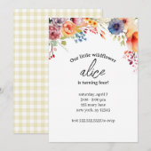 Verjaardagsfeest Editable Sjabloon Wilde Bloem Kaart (Voorkant / Achterkant)