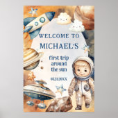 Verjaardagsfeest Eerste reis rond de zon Welkom Poster (Voorkant)