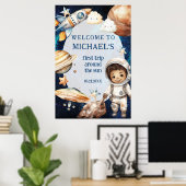 Verjaardagsfeest Eerste reis rond de zon Welkom Poster (Thuiskantoor)