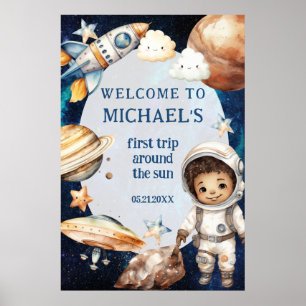 Verjaardagsfeest Eerste reis rond de zon Welkom Poster