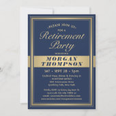 Verjaardagsfeest Elegant Navyblauw en Goud Schrift Kaart (Voorkant)
