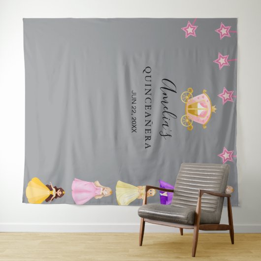Verjaardagsfeest Elegante Prinses Wandkleed (In Situ (horizontaal))