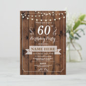 Verjaardagsfeest Elke leeftijd Rustic Wood Surpris Kaart (Staand voorkant)