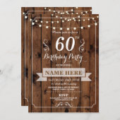 Verjaardagsfeest Elke leeftijd Rustic Wood Surpris Kaart (Voorkant / Achterkant)