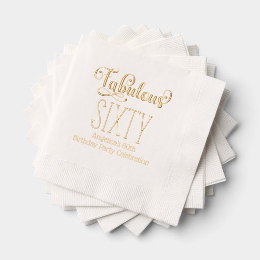 Verjaardagsfeest - Fabulous Sixty #7 Folie Servetten (Insitu (Gestapeld))