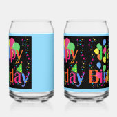 Verjaardagsfeest... feest op! blikvorm glas (Links)