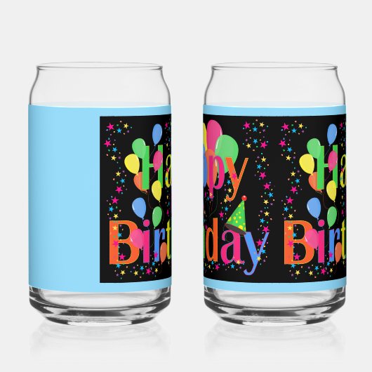 Verjaardagsfeest... feest op! blikvorm glas (Rechts)