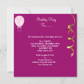 Verjaardagsfeest Feest Roze Lichten Gouden Sterren Kaart (Achterkant)