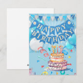 Verjaardagsfeest Feestdagenkaart (Voorkant / Achterkant)