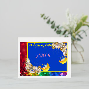 verjaardagsfeest folie uitnodiging briefkaart