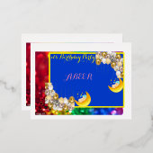 verjaardagsfeest folie uitnodiging briefkaart (Voorkant / Achterkant)