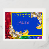 verjaardagsfeest folie uitnodiging briefkaart (Voorkant)