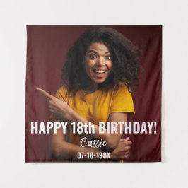 Verjaardagsfeest Foto 18e of andere Verjaardag Wandkleed