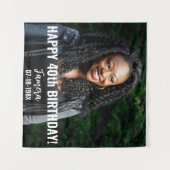 Verjaardagsfeest Foto 40e of andere Verjaardag Wandkleed (Voorkant (horizontaal))