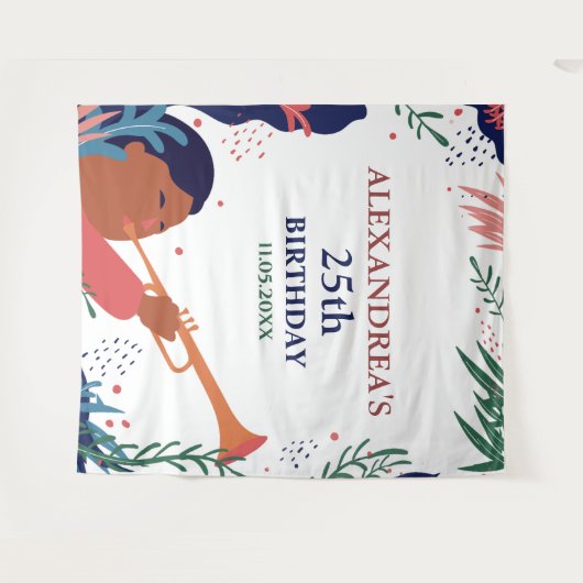 Verjaardagsfeest Foto Aangepaste Booth Achtergrond Wandkleed (Voorkant (horizontaal))