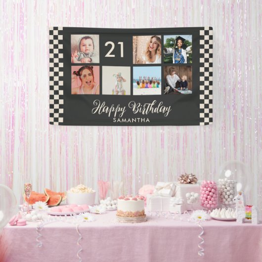 Verjaardagsfeest Foto Collage Banner 21 jaar (Feest)