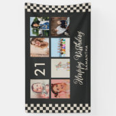 Verjaardagsfeest Foto Collage Banner 21 jaar (Verticaal)