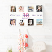 Verjaardagsfeest foto collage meisje wit spandoek (Insitu)