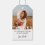 Verjaardagsfeest Foto Dank u Cadeaulabel (Voorkant)
