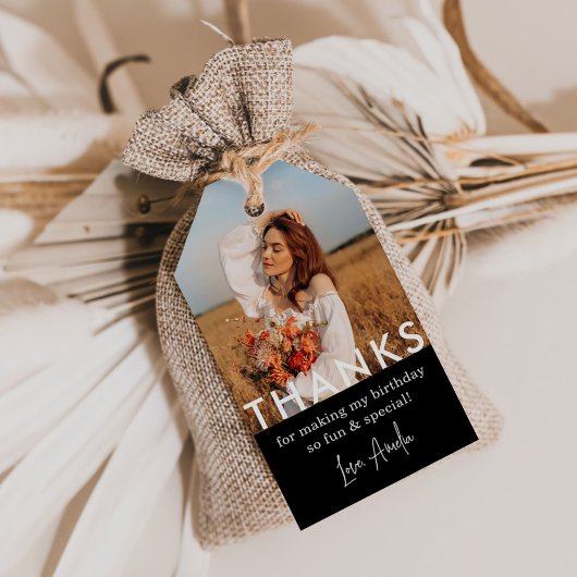 Verjaardagsfeest Foto Dank u Cadeaulabel