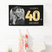 Verjaardagsfeest Foto met 40ste verjaardag Spandoek (Insitu)