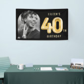 Verjaardagsfeest Foto met 40ste verjaardag Spandoek (Beurs)