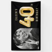 Verjaardagsfeest Foto met 40ste verjaardag Spandoek (Verticaal)