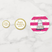 Verjaardagsfeest Foto Pink Gold Glitter Feestelijk Confetti (Voorkanten)