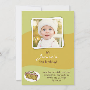 Verjaardagsfeest Foto Platte Uitnodiging