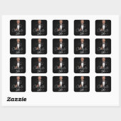 Verjaardagsfeest foto proost vierkante sticker (Vel)