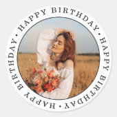 Verjaardagsfeest foto ronde sticker (Voorkant)
