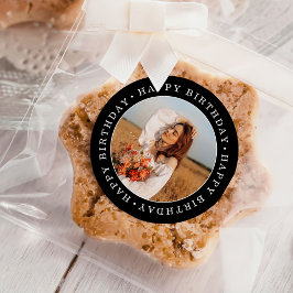 Verjaardagsfeest foto ronde sticker