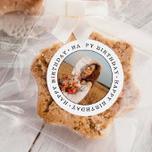 Verjaardagsfeest foto ronde sticker