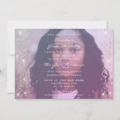 Verjaardagsfeest Foto Roze Goud Kaart (Voorkant)