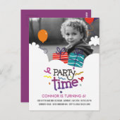 Verjaardagsfeest Foto Uitnodiging (Voorkant / Achterkant)