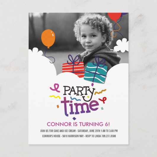 Verjaardagsfeest Foto Uitnodiging (Voorkant)