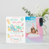 Verjaardagsfeest Foto van waterglijbaan Kaart (Staand voorkant)