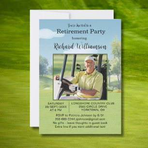 Verjaardagsfeest Foto Waterverf Golf Thema Kaart