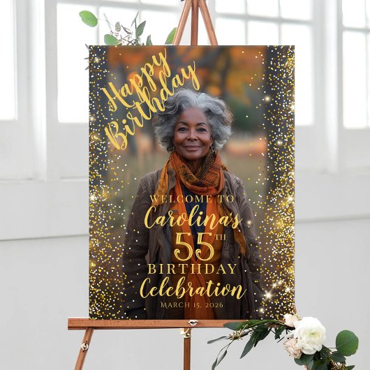 Verjaardagsfeest foto welkom poster