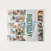 Verjaardagsfeest Fotocollage Grijs Op Maat Wandkleed (Voorkant (horizontaal))