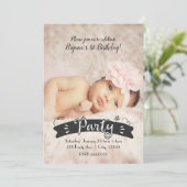 Verjaardagsfeest Fotografie Uitnodiging (Staand voorkant)