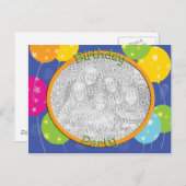 Verjaardagsfeest Fotouitnodiging Sjabloon (Voorkant / Achterkant)