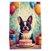 Verjaardagsfeest Franse Bulldog Medium Cadeauzakje (Achterkant)