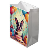 Verjaardagsfeest Franse Bulldog Medium Cadeauzakje (Achterkant Gekanteld)
